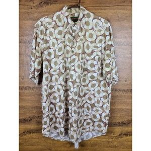 Tango by Max Raab Patterned Short Sleeve Shirt Size Medium
